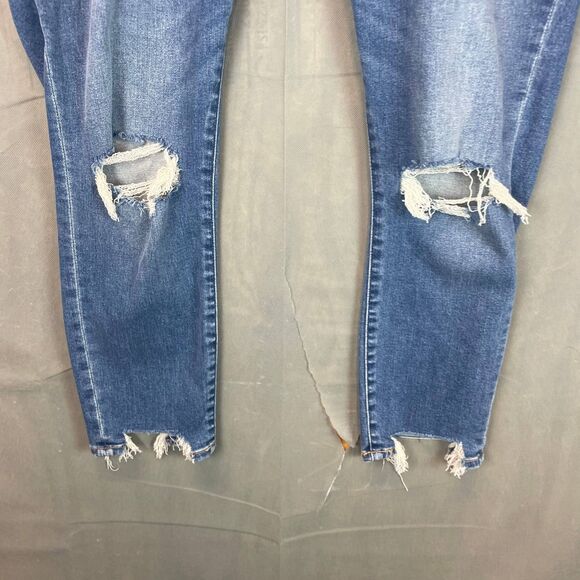Abercrombie Jeans Women 31 12R Blue Super Skinny Ankle Distressed Stretch Casual - Picture 2 of 10